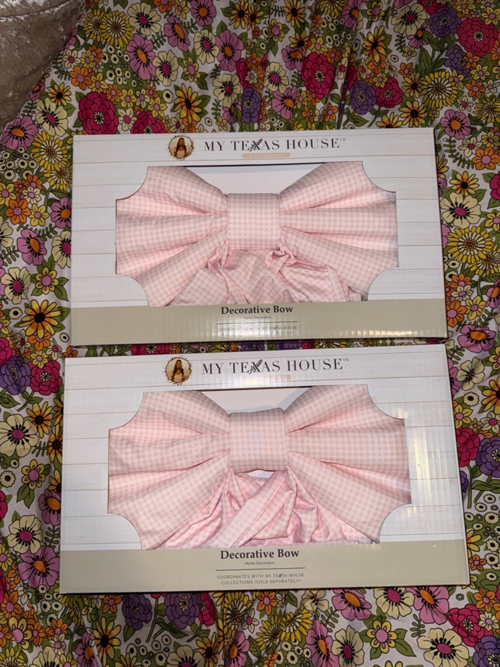 My Texas House Jumbo Gingham Bows x2 (New)